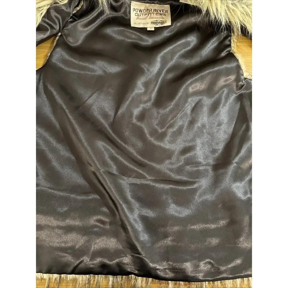 Powder River Outfitters Faux Fur Vest - Woman’s S  - Y2K Boho Indie